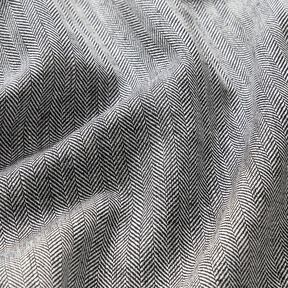 Linne-bomulls-mix Fiskbensmönster – svart, 