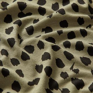 Viskosjersey Leopardtryck – khaki/svart, 