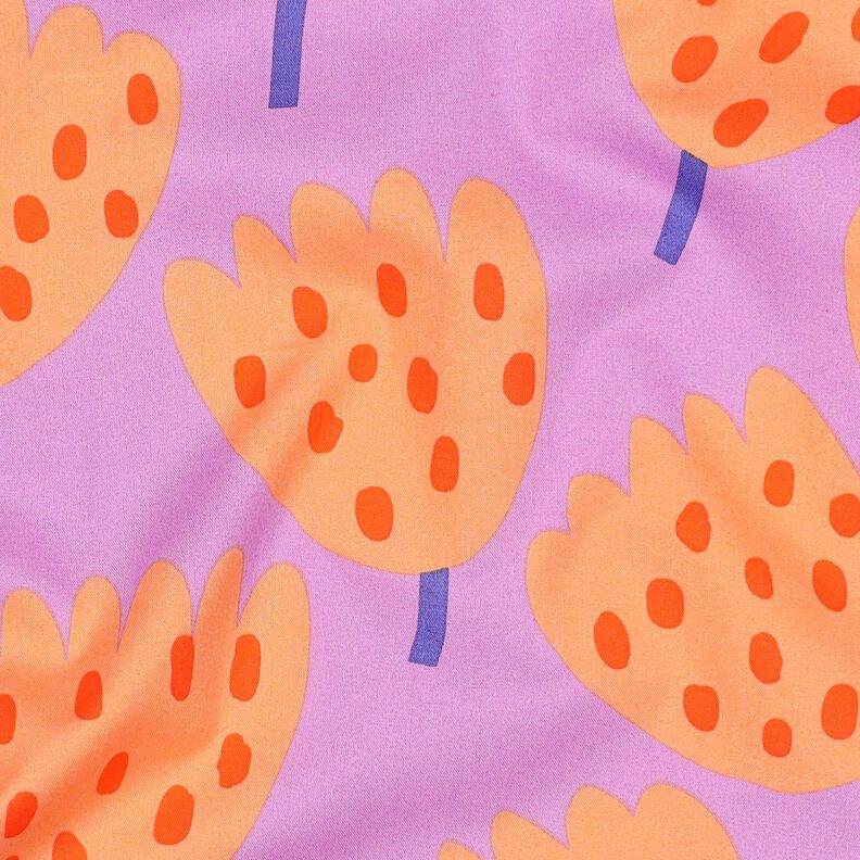 Bomullspoplin Tulips | Nerida Hansen – lavender/persikofärgad,  image number 2