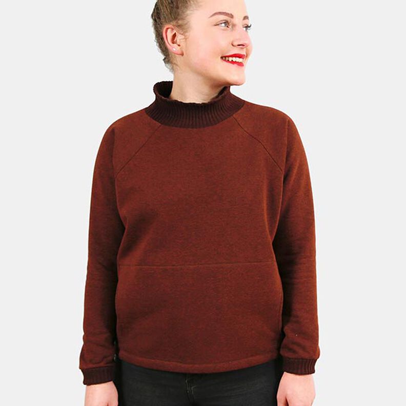 FRAU BETTI Fladdermuströja med magväska och ståkrage | Studio Schnittreif | XS-XXL,  image number 3