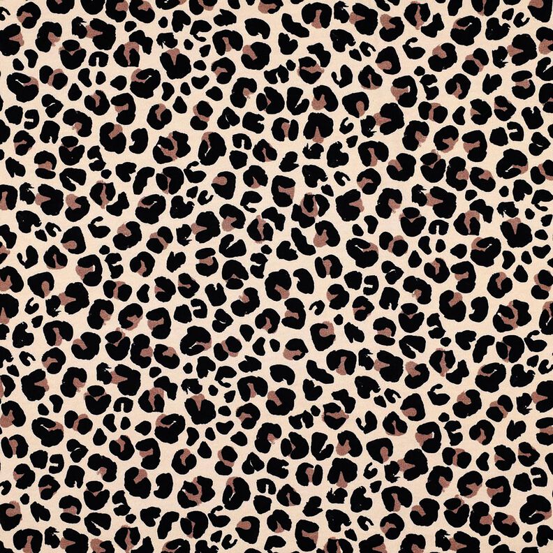 French Terry Sommarsweat litet leopardmönster Digitaltryck | Poppy Fabrics – ljusbeige/ljusbrun,  image number 1
