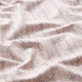 French Terry Sommarsweat kabelstickat tryck – ljusbeige, 