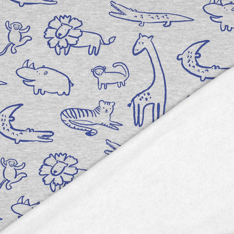 Sweatshirt Safaridjur | by Poppy – silvergrå/kungsblått,  image number 4