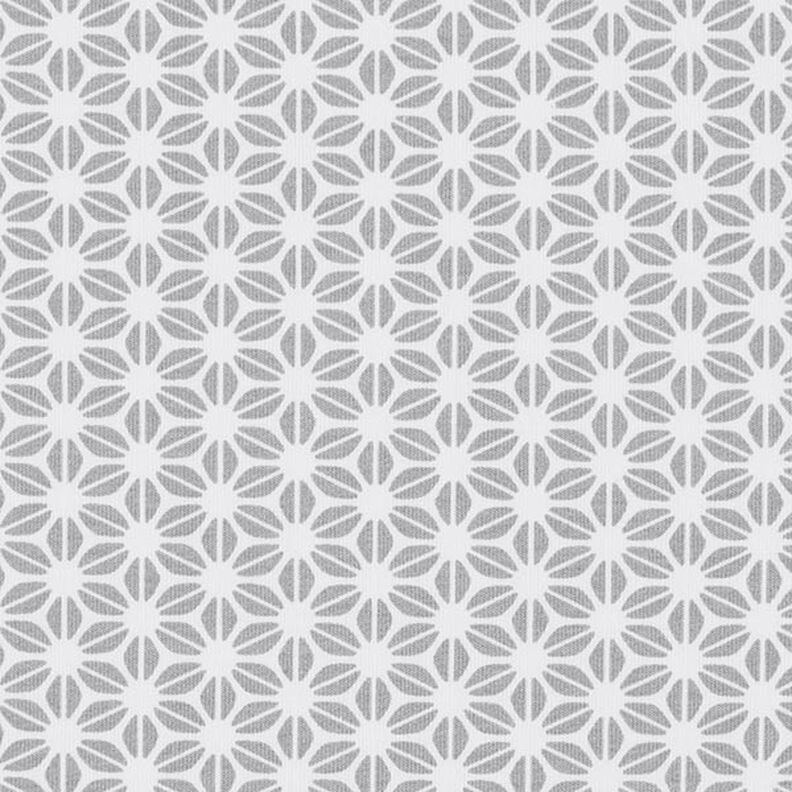 Bomullsjersey abstrakt blommönster – yllevit/grått,  image number 1