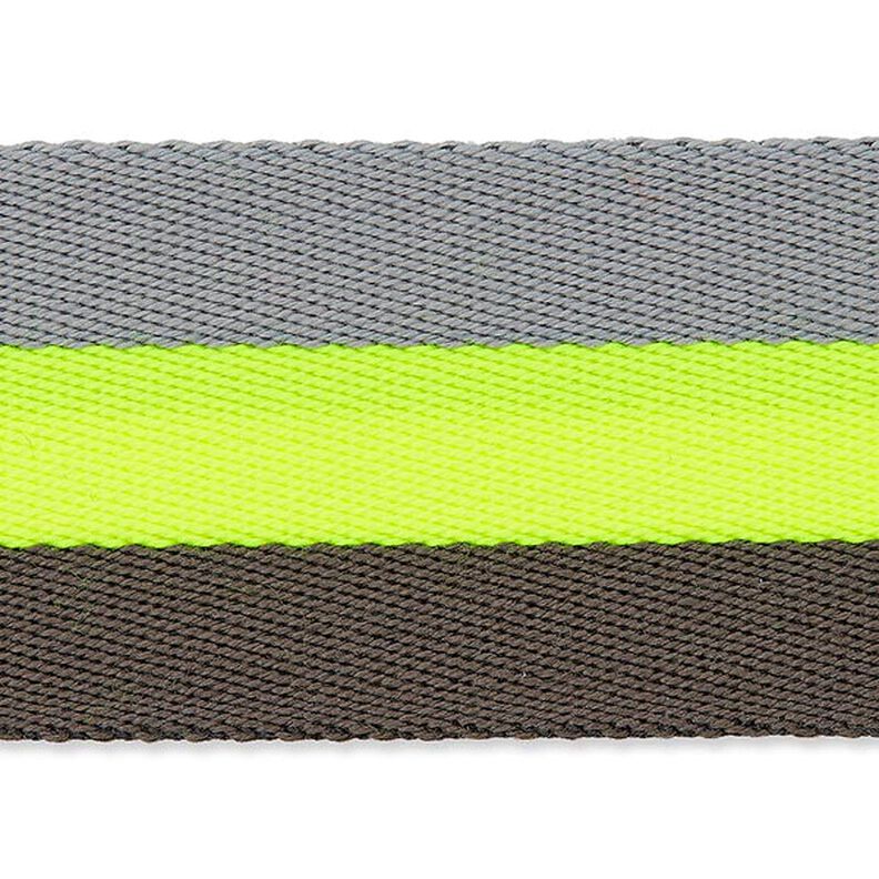 Väskband/bältesband Neon [ 40 mm ] – neongul/grått,  image number 1