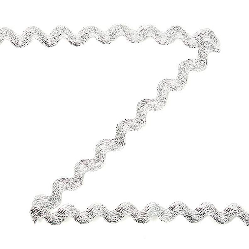 Sicksackband Lurex [12 mm] - silver,  image number 1