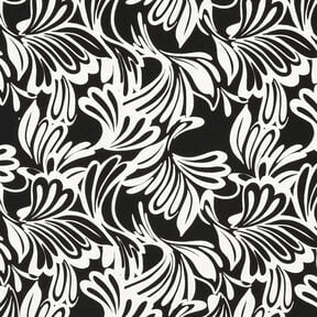 Viskosjersey Abstrakta blommor – svart/elfenbensvit, 