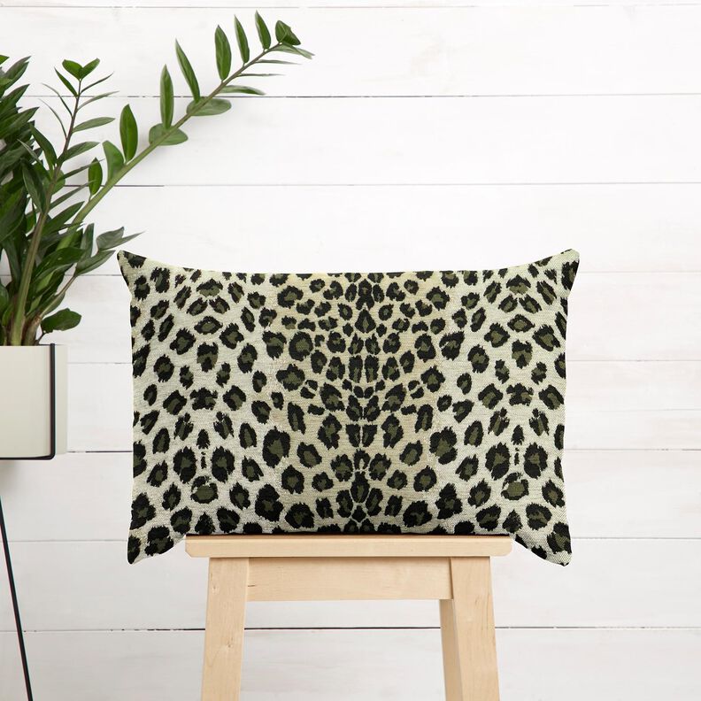 Stoppningstyg Jacquard Leopardmönster – mullvad/khaki,  image number 7