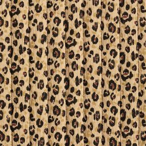 Muslin Quiltat tyg leo-tryck – beige/svart, 