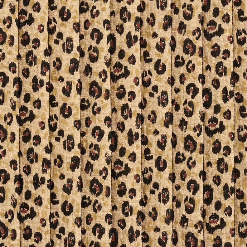 Muslin Quiltat tyg leo-tryck – beige/svart,  image number 1