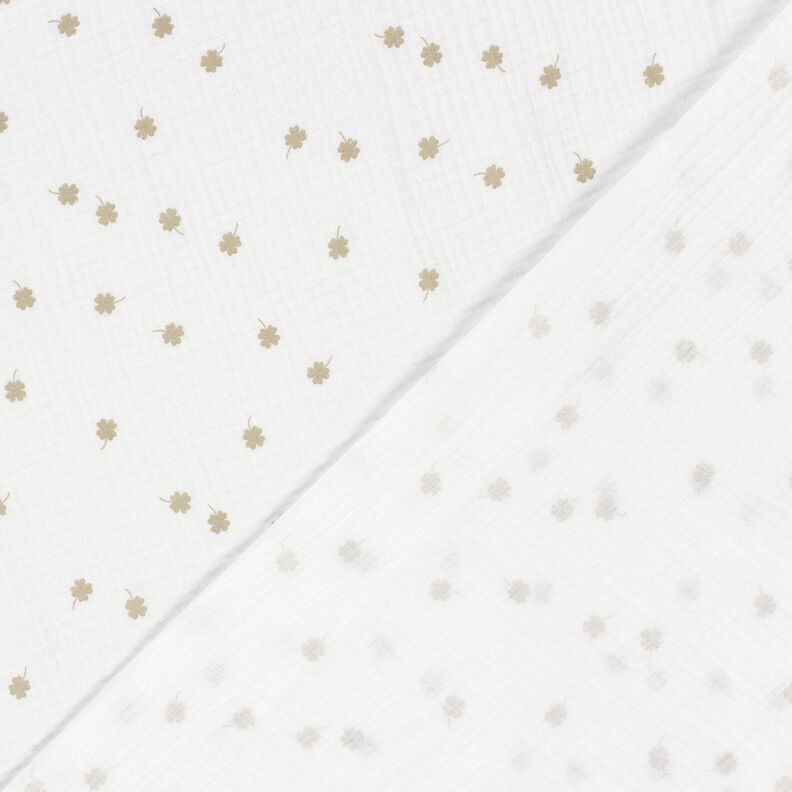 Muslin/Dubbel-krinkelväv Lyckoklöver – yllevit/pistage,  image number 4