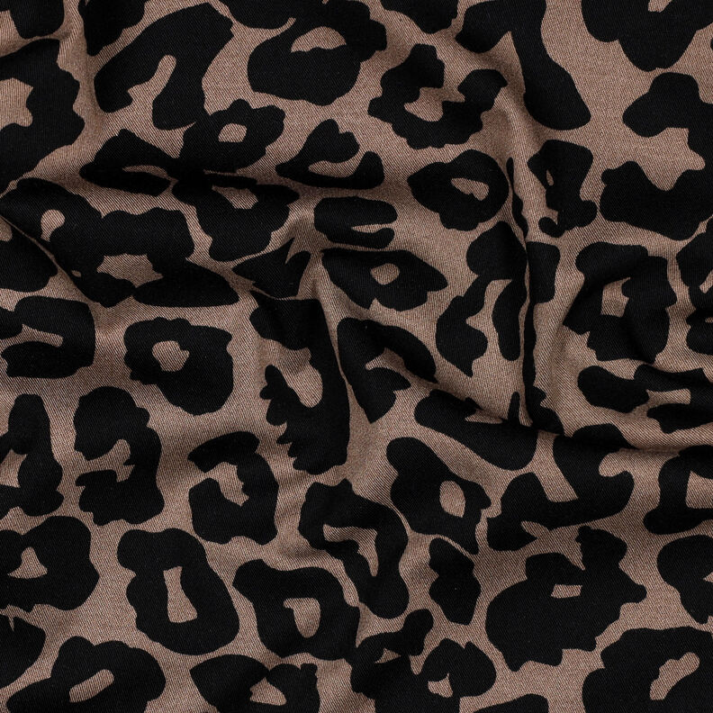 Viskos Stretch Leopardmönster | Poppy Fabrics – brun,  image number 2