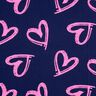 French Terry Sommarsweat jeans med neonhjärtan – nattblå/neonpink,  thumbnail number 1