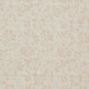 Muslin/Dubbel-krinkelväv Linne-mix Blommor – mandel, 