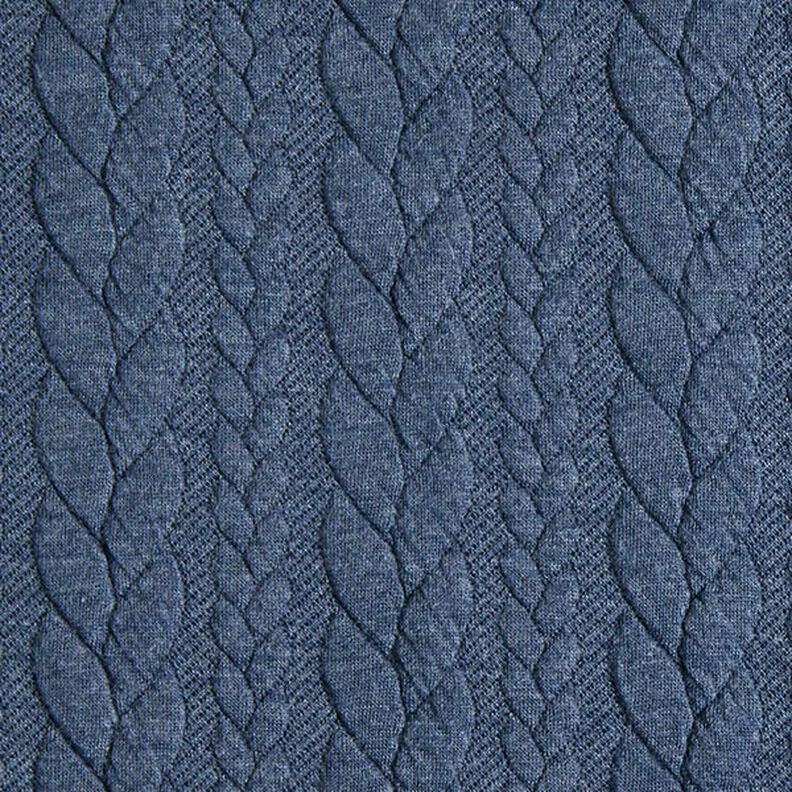 Jerseyjacquard Cloqué Flätat mönster – jeansblå,  image number 1