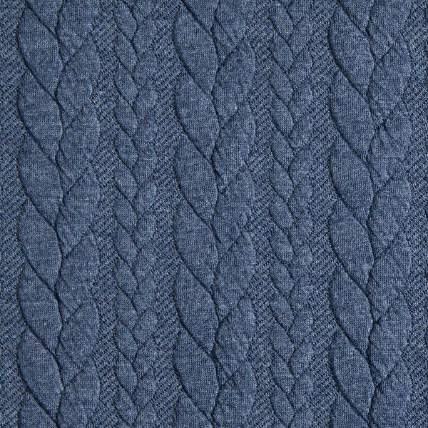 Jerseyjacquard Cloqué Flätat mönster – jeansblå,  image number 1