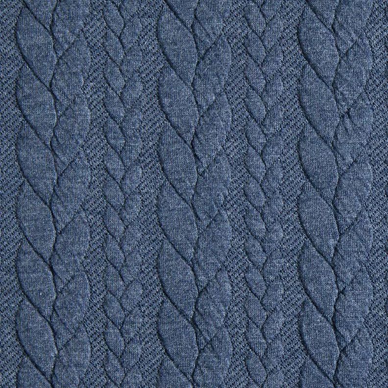 Jerseyjacquard Cloqué Flätat mönster – jeansblå,  image number 1