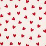 Bomullsflanell hjärtan | Poppy Fabrics – elfenbensvit/karminröd,  thumbnail number 1