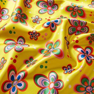 Polyestersatin Flower power, 