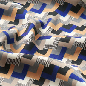 lätt satin retromönster – indigo/beige, 