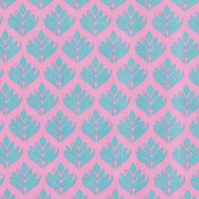 Behandlad bomull Abstrakta solfjädrar – rosa/aquablått, 