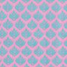Behandlad bomull Abstrakta solfjädrar – rosa/aquablått,  thumbnail number 1