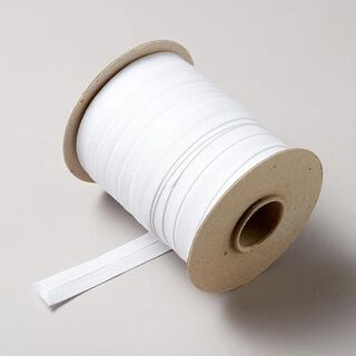 Bomullsband snett uni 70m – vit, 