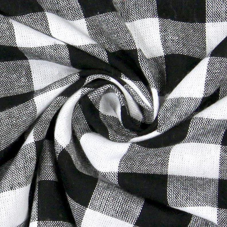 Bomullstyg Vichy rutig 1,7 cm – svart/vit,  image number 2