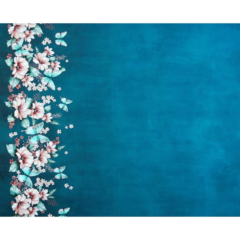 Bomullsjersey fjärilsäng | Glitzerpüppi  – ljus petrol/rose,  image number 5