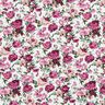 Bomullspoplin vilda rosor – vit/bleklila,  thumbnail number 1
