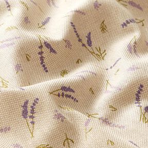Dekorationstyg Halvpanama Lavendel – natur/lavender, 