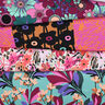 Viskostyg stretch Spring Garden | Nerida Hansen – aquablått/bordeauxrött,  thumbnail number 5