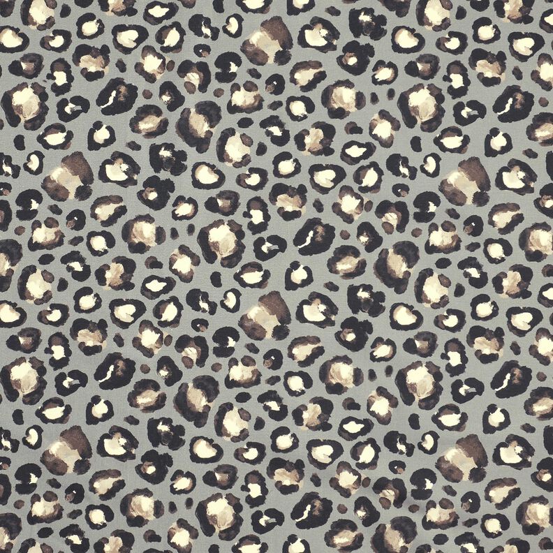 Dekorationstyg Canvas leoprickar – elefantgrå/svart, image number 1