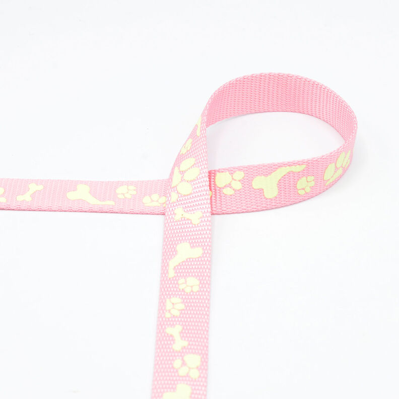 Reflekterande vävda band Hundkoppel [20 mm]  – rosa,  image number 2