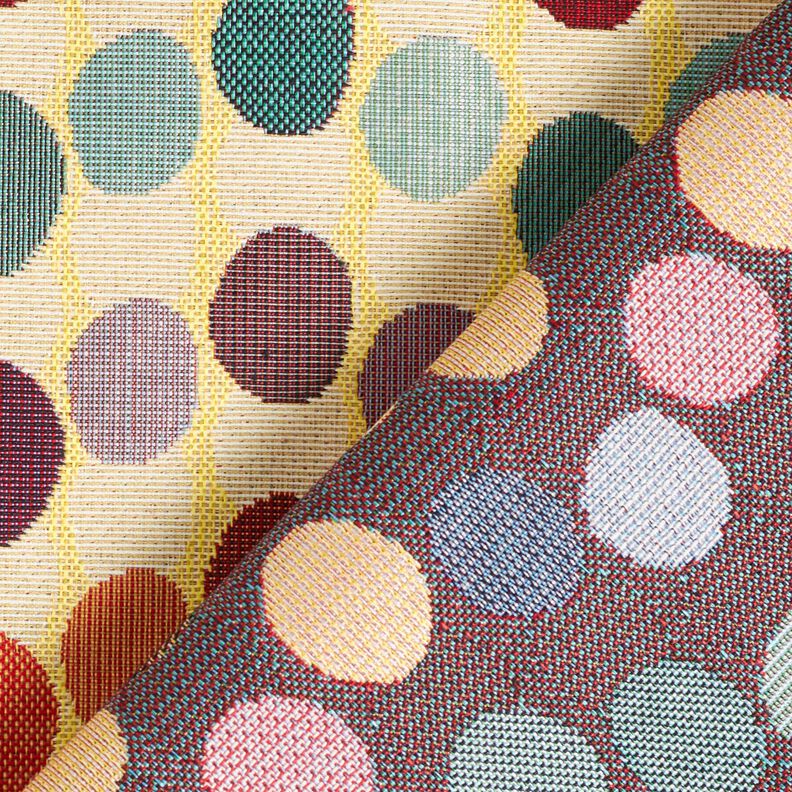 Dekorationstyg Gobeläng Vågpunkter – ljusbeige/blå,  image number 4
