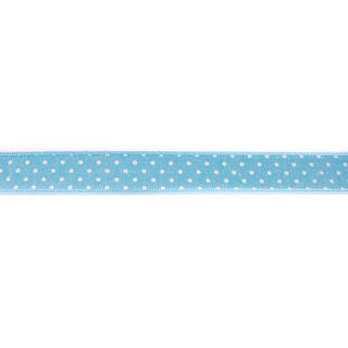 Vävt band Chambray prickar – ljus turkos, 