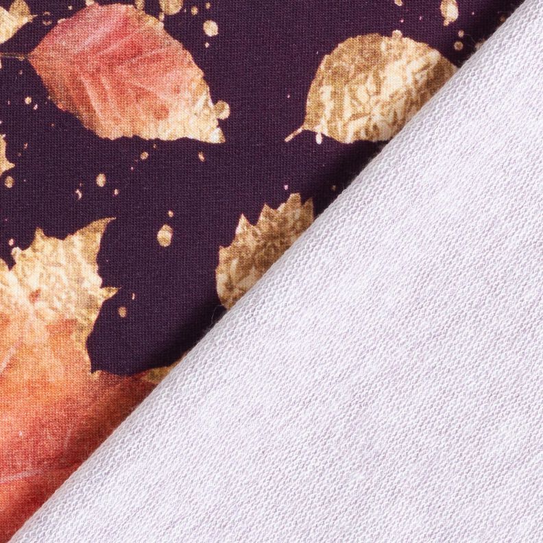 French Terry Brodyrtyg lönnlöv | Glitzerpüppi – merlot/gammalguld, image number 4