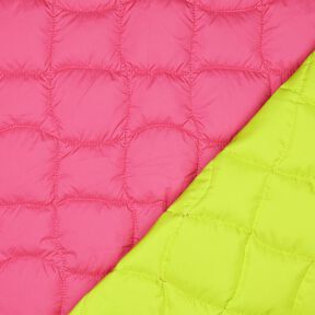 Quiltat tyg Vågiga rutor – neonpink/neongrönt, 