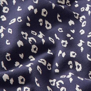 Bomullsjersey mini leopard – marinblått, 