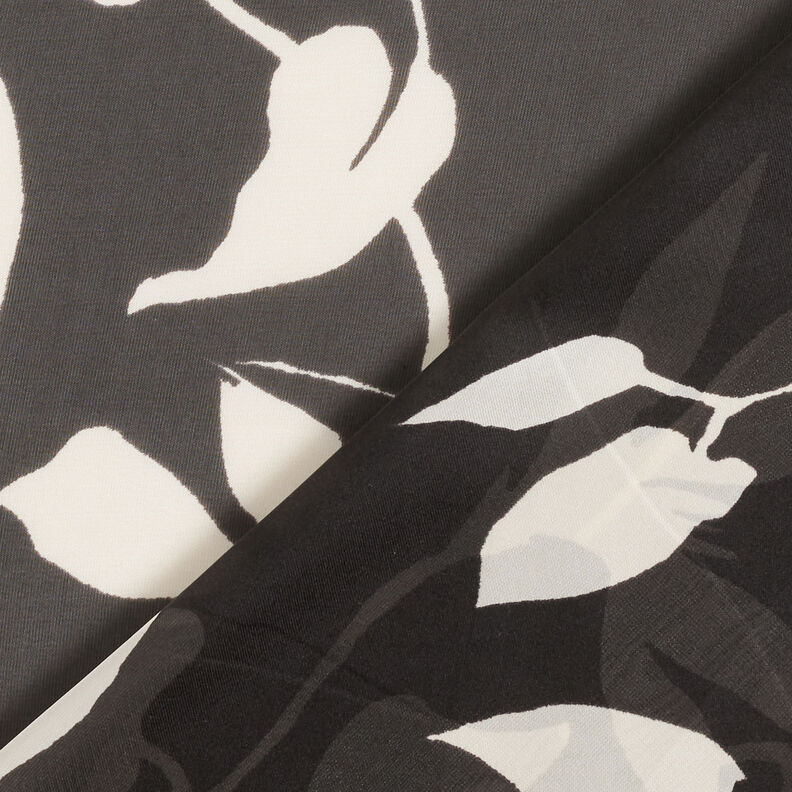 Fin satin bladrankor – svart/vit,  image number 4