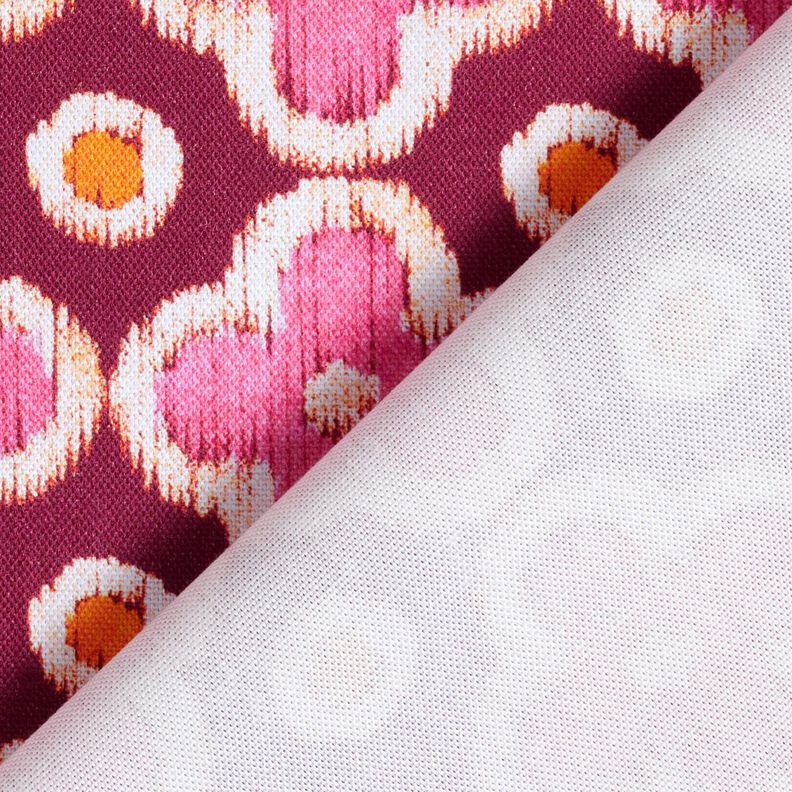 Dekorationstyg Canvas Broderi-look – bordeauxröd/pink,  image number 4