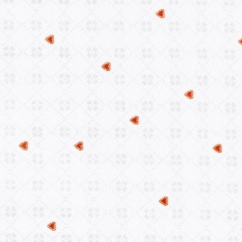 Mysfleece Diamanter och hjärtan – elfenbensvit/koppar,  image number 1