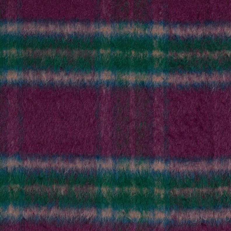 Rocktyg Woll-Mix borstat rutmönster – merlot/blågran,  image number 5