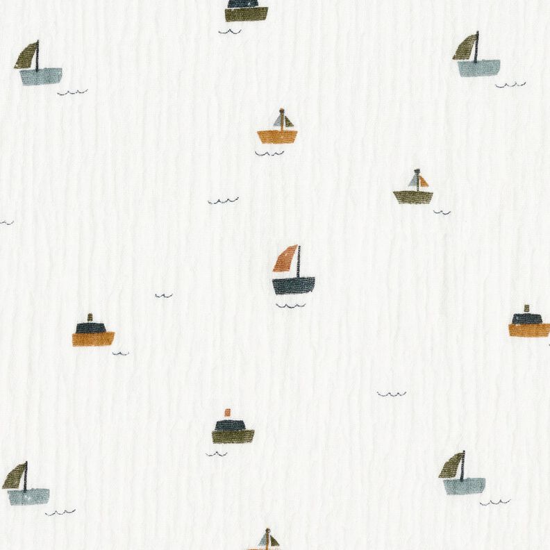 Muslin/Dubbel-krinkelväv båtar – elfenbensvit,  image number 1