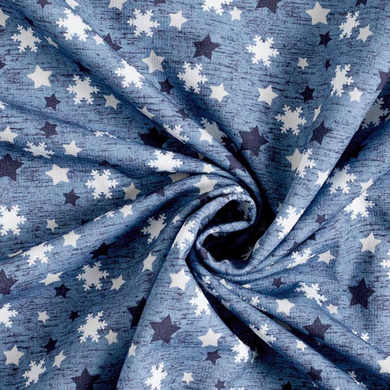 Sweatshirt Ruggad snöflingor och stjärnor Digitaltryck – blågrått,  image number 4