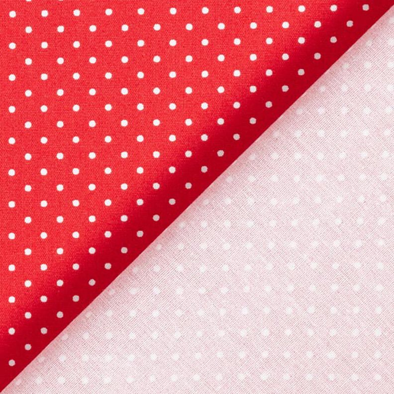 Bomullspoplin Små prickar – rött/vit,  image number 6