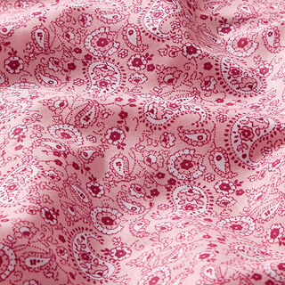 Bomullstyg Kretong Paisley – rosa, 