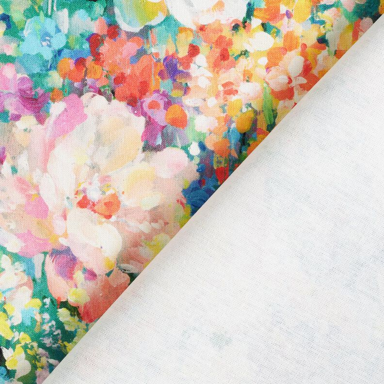 Dekorationstyg Canvas blomstermålning – grön/rosa, image number 4