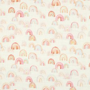 Muslin/Dubbel-krinkelväv Färgglada regnbågar Digitaltryck | Poppy Fabrics – elfenbensvit/lax, 