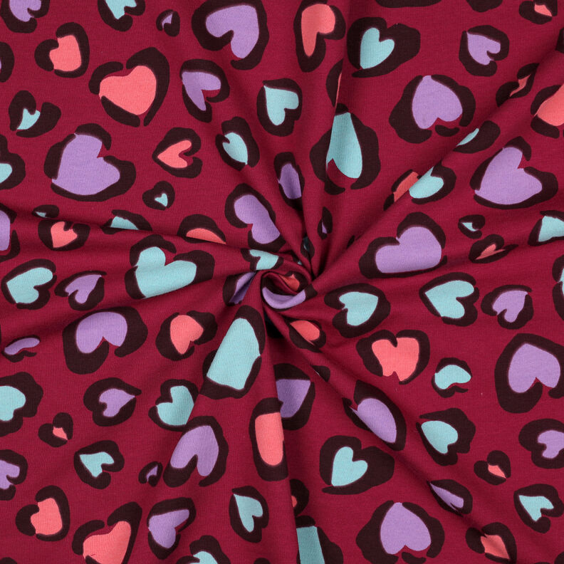 Sweatshirt Ruggad färgglada hjärtan | Poppy Fabrics – hallon,  image number 3